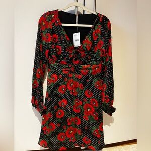 Free people floral mini dress size 6